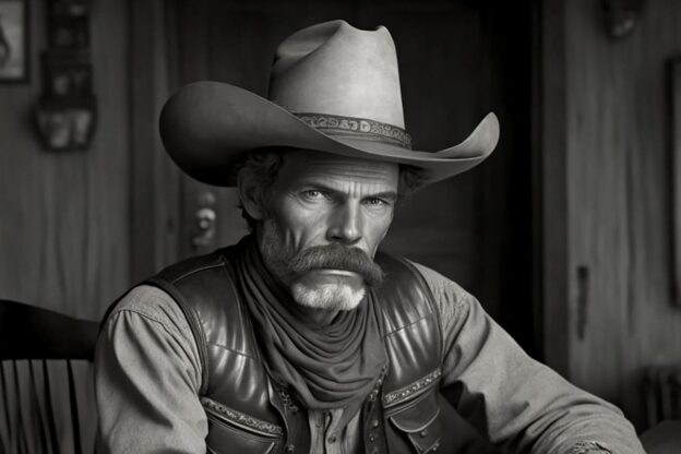 Cowboy playing poker