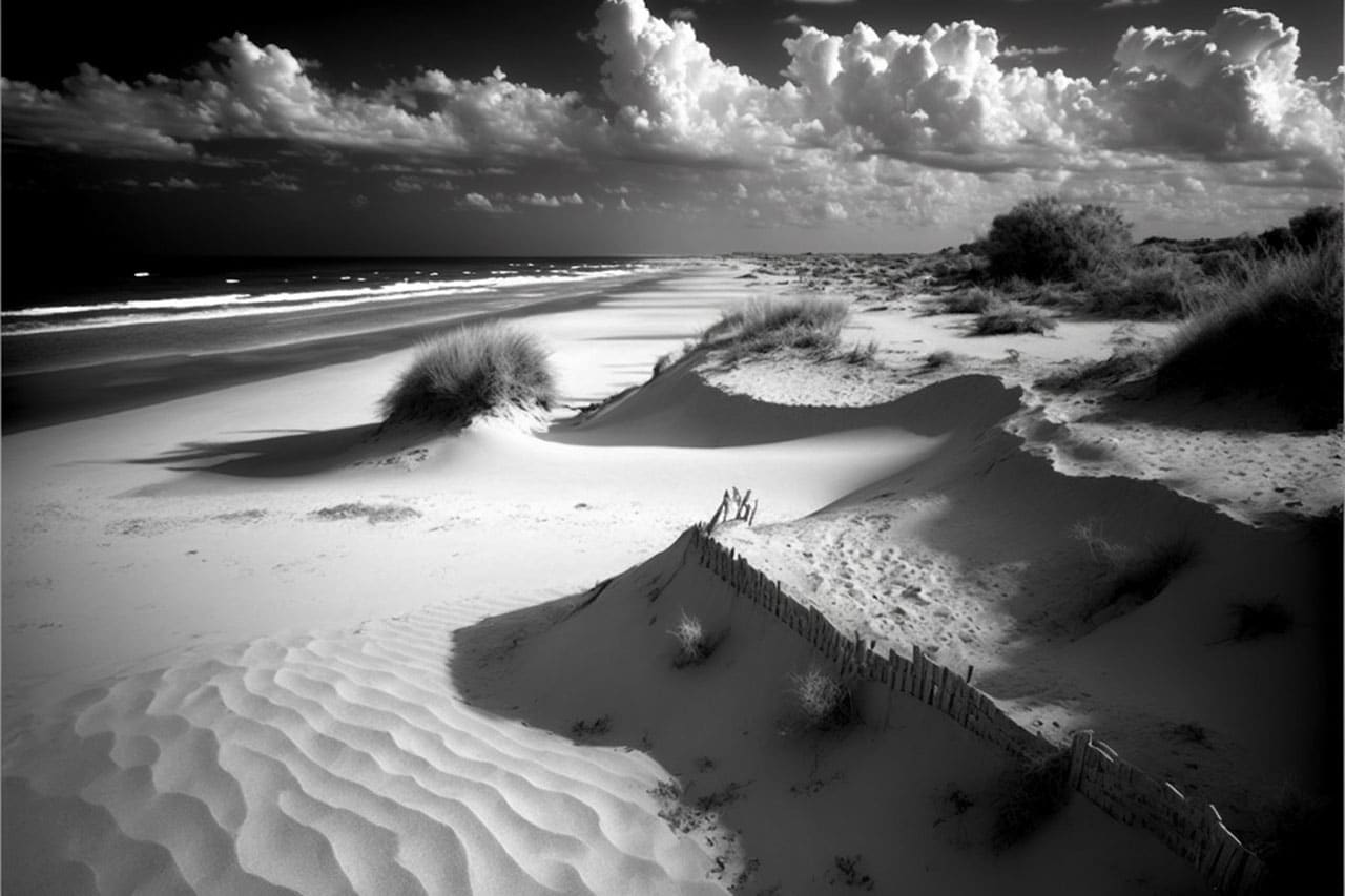 Windswept dunes at the beach